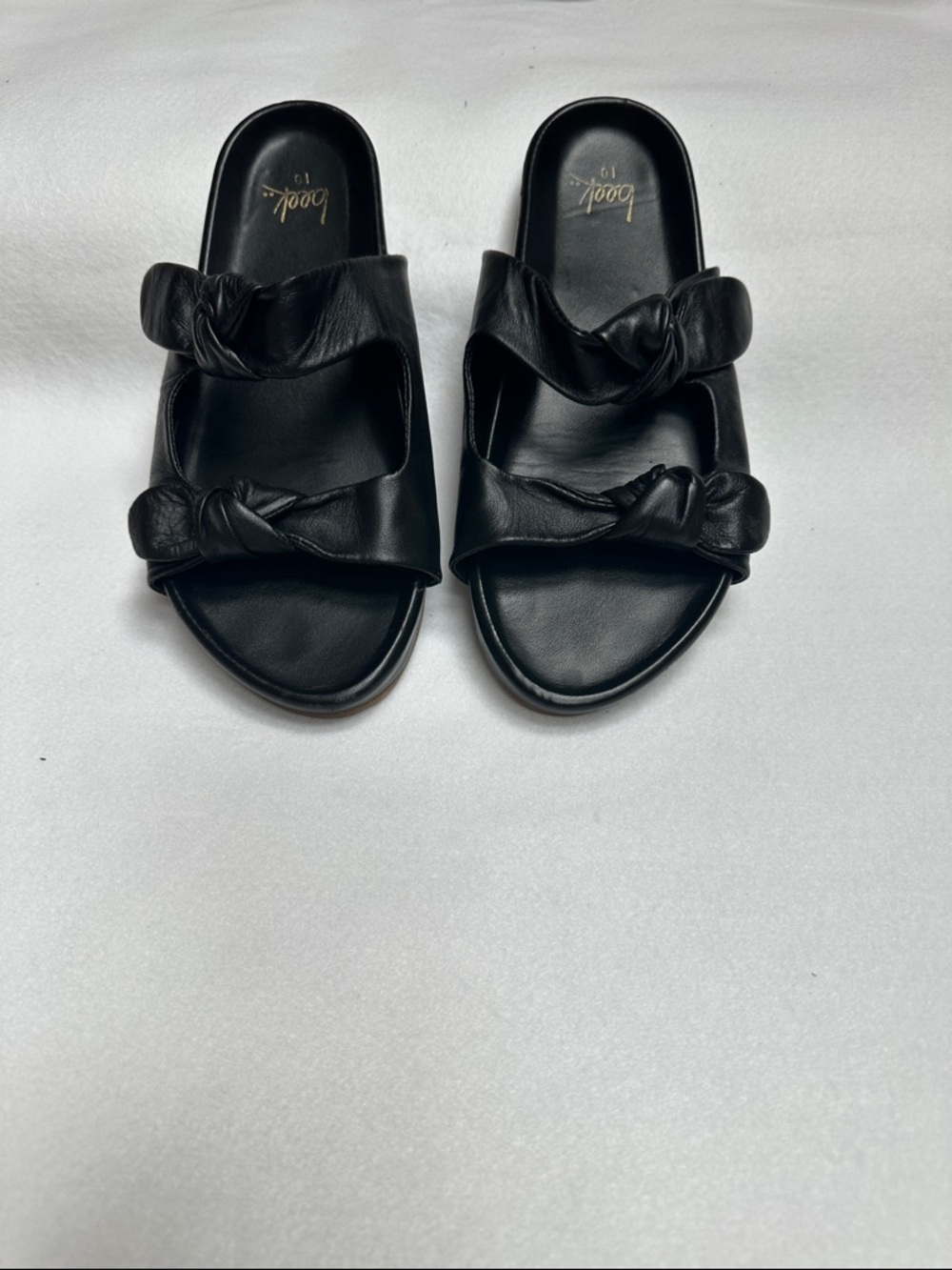 beek Black Knotted Double-Strap Slide Sandals – Women size 10